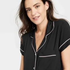 Women's Beautifully Soft Short Sleeve Notch Collar Top And Shorts Pajama Set - Stars Above -Women Clothing Shop GUEST b3888a0f 38bb 486d 90d5 dd6eed735eaa