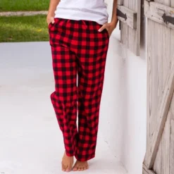 Women's Soft Cotton Flannel Pajama Pants, Warm Pj Bottoms
