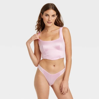 Women's Satin Corset - Colsie™ Pink 3 Women's Satin Corset - Colsie™ Pink - Image 3