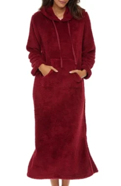 Women's Soft Plush Sweatshirt Robe, Long Hooded Fleece Loungewear -Women Clothing Shop GUEST b6b2e7ec e2fb 44d8 8264 7ca4971d9b73