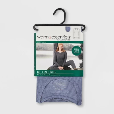 Warm Essentials By Cuddl Duds Women's Retro Ribbed Long Sleeve Scoop Neck Pajama Top 2 Warm Essentials By Cuddl Duds Women's Retro Ribbed Long Sleeve Scoop Neck Pajama Top - Image 2