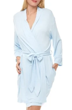 Women's Classic Soft Knit Short Lounge Robe With Pockets -Women Clothing Shop GUEST b9d32bf2 0294 4c4a a8de 52789951bf74