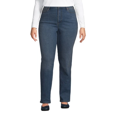 Lands' End Women's Recover High Rise Straight Leg Blue Jeans 5 Lands' End Women's Recover High Rise Straight Leg Blue Jeans - Image 5