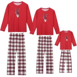 Cheibear Christmas Elk Print Tops With Plaid Pants Xmas Sleepwear Family Pajama Set 9 Cheibear Christmas Elk Print Tops With Plaid Pants Xmas Sleepwear Family Pajama Set -Women Clothing Shop GUEST bb4f983b 470c 4741 91ce 810b489cad99