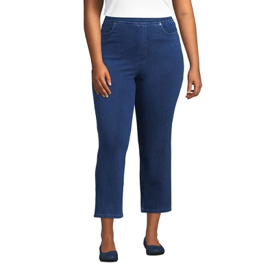 Lands' End Women's Starfish High Rise Pull On Knit Denim Straight Crop Jeans 5 Lands' End Women's Starfish High Rise Pull On Knit Denim Straight Crop Jeans - Image 5