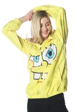 Members Only - Women's Spongebob Windbreaker Oversized Jacket