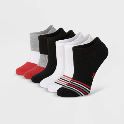 Hanes Originals Women's 6pk No Show Socks - Red/White/Black 5-9 2 Hanes Originals Women's 6pk No Show Socks - Red/White/Black 5-9 - Image 2