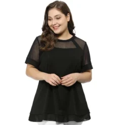 Agnes Orinda Women's Plus Size Round Neck Lace Swing Yoke Top -Women Clothing Shop GUEST c0990160 19cb 49de b5bd 77ec6f38c3c2