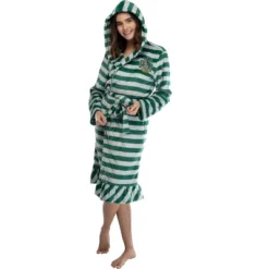 Harry Potter Juniors' Striped Ruffle Hooded Plush Fleece Robe -Women Clothing Shop GUEST c15e8da6 41a0 425e b033 76725c08622d
