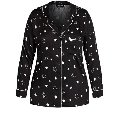 Women's Plus Size Galaxy Sleep Shirt - Black | CITY CHIC 2 Women's Plus Size Galaxy Sleep Shirt - Black | CITY CHIC - Image 2