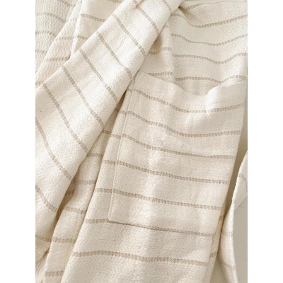 Cozy Cotton Beige Robe With Plush Lining - Anaya 2 Cozy Cotton Beige Robe With Plush Lining - Anaya - Image 2
