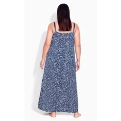 Women's Plus Size Lace Trim Print Sleep Maxi Dress - Leopard | AVENUE