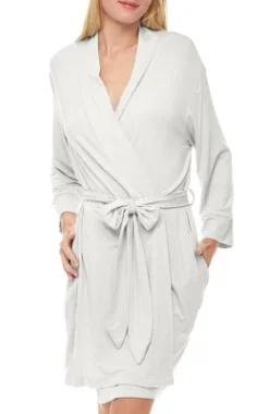 Women's Classic Soft Knit Short Lounge Robe With Pockets -Women Clothing Shop GUEST cbcc5a7c 6ce4 4cc1 b1eb 4d1fc6d09022