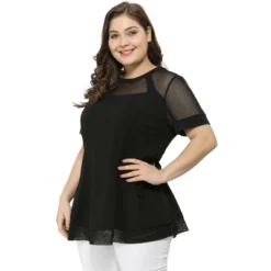 Agnes Orinda Women's Plus Size Round Neck Lace Swing Yoke Top -Women Clothing Shop GUEST cc574fa8 0f42 4513 8e84 f62ad5d43fba