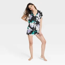 Women's Beautifully Soft Short Sleeve Notch Collar Top And Shorts Pajama Set - Stars Above -Women Clothing Shop GUEST cd0197d3 fb3a 47a3 9e64 f021ac8fdae8