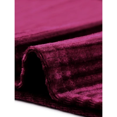 Agnes Orinda Women's Plus Size Ribbed Velvet Textured Elegant Long Sleeve Blouse 4 Agnes Orinda Women's Plus Size Ribbed Velvet Textured Elegant Long Sleeve Blouse - Image 4