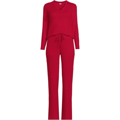 Lands' End Women's Cozy 2 Piece Pajama Set - Long Sleeve Top And Pants 7 Lands' End Women's Cozy 2 Piece Pajama Set - Long Sleeve Top And Pants - Image 7