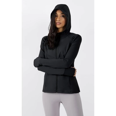 Yogalicious - Women's Slim Fit Hooded Track Jacket 1 Yogalicious - Women's Slim Fit Hooded Track Jacket