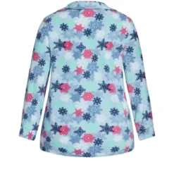 Women's Plus Size Snowflake Button Fleece Sleep Top - Blue | AVENUE -Women Clothing Shop GUEST d70c3e58 8ff4 4d86 9782 3eed8efc2f70