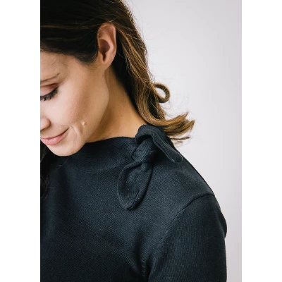 Hope & Henry Womens' Long Sleeve Tie-Neck Sweater 2 Hope & Henry Womens' Long Sleeve Tie-Neck Sweater - Image 2