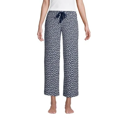 Lands' End Women's Lounge Mid Rise Wide Leg Crop Pajama Pants 3 Lands' End Women's Lounge Mid Rise Wide Leg Crop Pajama Pants - Image 3