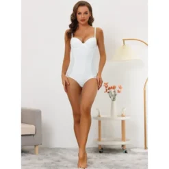 Allegra K Women's Adjustable Straps Tummy Control Shaping Mesh Leotard With Bra -Women Clothing Shop GUEST ded62fcc 8b7a 4e44 a95e ad526f62afbe