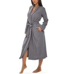 Womens Soft Cotton Knit Jersey Lounge Robe With Pockets, Long Bathrobe -Women Clothing Shop GUEST df38d040 ebd4 439e aa05 1959bc7f7369