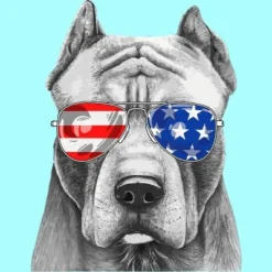 Women's Design By Humans American Pitbull With Sunglasses By Racerback Tank Top