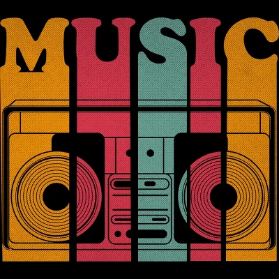 Women's Design By Humans Retro Music Boombox By Worldtraveler Racerback Tank Top 1 Women's Design By Humans Retro Music Boombox By Worldtraveler Racerback Tank Top