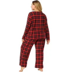 Agnes Orinda Women's Plus Size Nightgown Pajama Sets Buffalo Plaid Check Side Pocket Elastic Waist Relaxed Fit Sleepwear Pajamas -Women Clothing Shop GUEST e938b408 9e5b 46c8 9dbb e05981b27241