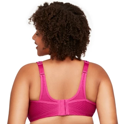 Glamorise Womens No-Bounce Camisole Elite Sports Wirefree Bra 1067 Fuchsia Print 1 Glamorise Womens No-Bounce Camisole Elite Sports Wirefree Bra 1067 Fuchsia Print