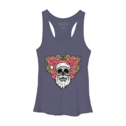 Women's Design By Humans Christmas With Flowers Illustration By Rukurustudio Racerback Tank Top -Women Clothing Shop GUEST ef45d388 cf08 4008 96be bfc562d190a1