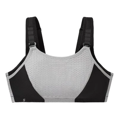 Glamorise Womens Custom Control Sports Wirefree Bra 1166 Black/Grey 3 Glamorise Womens Custom Control Sports Wirefree Bra 1166 Black/Grey - Image 3