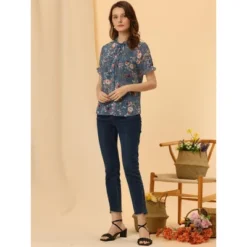 Allegra K Women's Floral Chiffon Ruffle Neck Puff Sleeve Semi-Sheer Button Down Blouse 8 Allegra K Women's Floral Chiffon Ruffle Neck Puff Sleeve Semi-Sheer Button Down Blouse -Women Clothing Shop GUEST f31db9e0 160a 4c06 9dc3 52e03d82be08