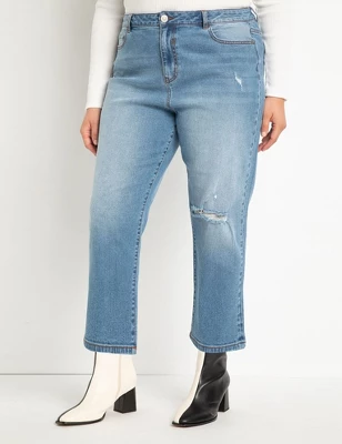 ELOQUII Women’s Plus Size Classic Fit Stretch Denim Mom Jean 1 ELOQUII Women’s Plus Size Classic Fit Stretch Denim Mom Jean