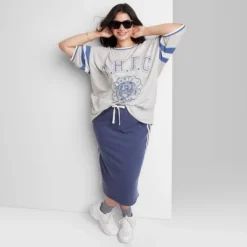 Women's Ascot + Hart Varsity Elbow Sleeve Graphic T-Shirt - Gray -Women Clothing Shop GUEST f47bc769 7e52 44ae 93fe 43bd227c5a1f