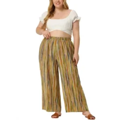 Agnes Orinda Women's Plus Size Boho Palazzo Lounge Wide Leg Pants With Elastic Waist And Stripe -Women Clothing Shop GUEST fd41aaae 5d2d 401f 8d1f 1b7c1aeeb090