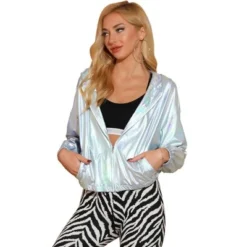 Allegra K Women's Holographic Shiny Long Sleeve Zipper Hooded Metallic Jacket 27 Allegra K Women's Holographic Shiny Long Sleeve Zipper Hooded Metallic Jacket -Women Clothing Shop GUEST ffb68f9a 0eea 4ffd b6cf 52839fc9f0f2